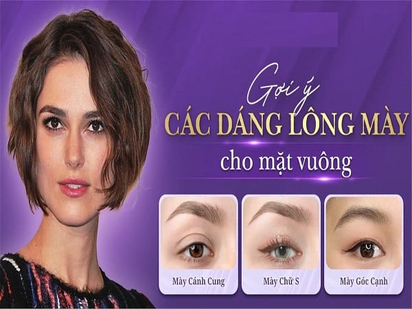 Chân mày phong thủy cho mặt vuông tạo nét hài hòa, hút tài lộc
