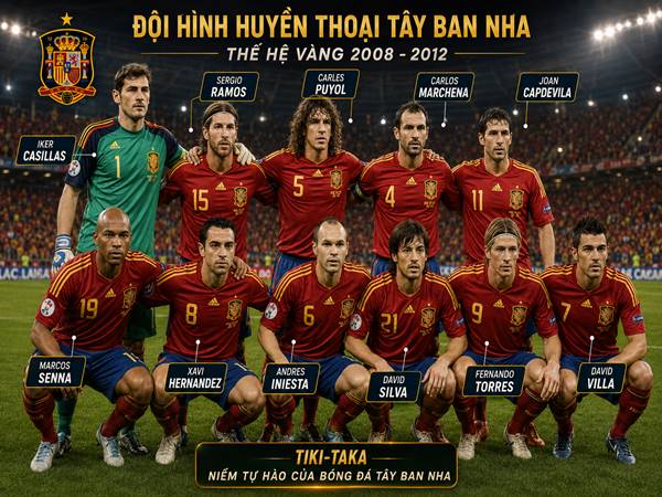 Khám phá đội hình Tây Ban Nha 2008 vô địch châu Âu